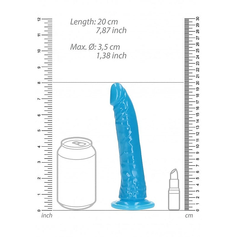 7 Inch Slim Glow in the Dark Neon Dildo by Shots Toys - Realistic Dildos