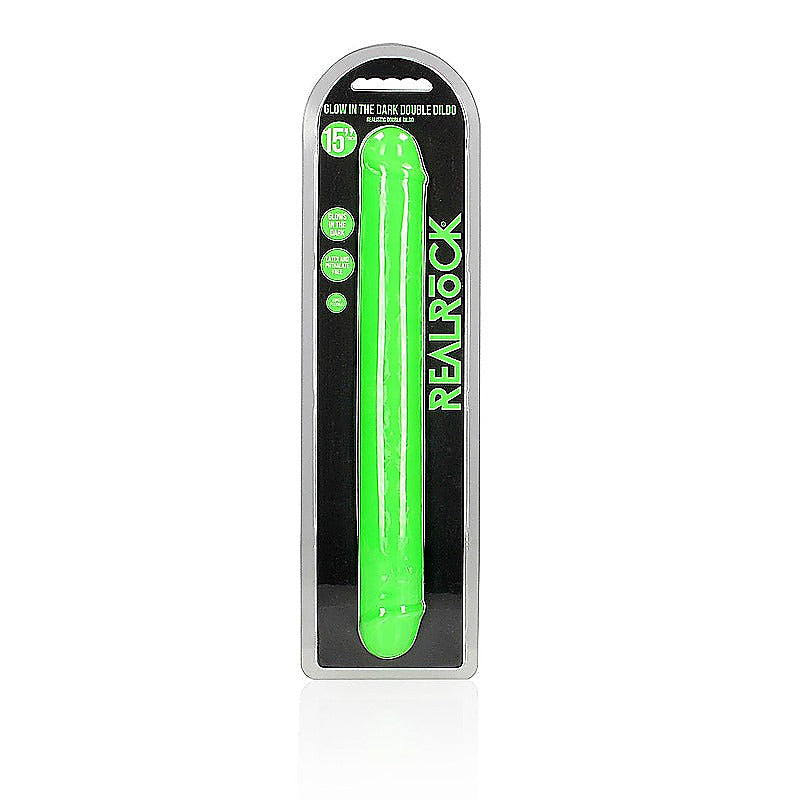 15 Inch Glow in the Dark Neon Double Dong by Shots Toys - Double Ender