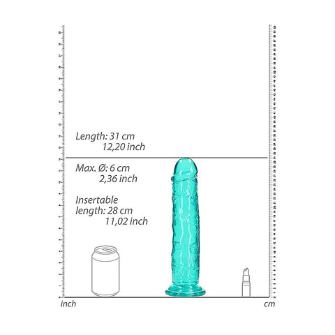 11 Inch Crystal Clear Straight No Balls Dildo by Shots Toys - Realistic Dildos