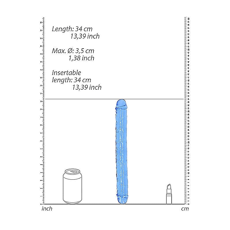 Crystal Clear 13 Inches Realistic Double Dong by Shots Toys - Double Ender