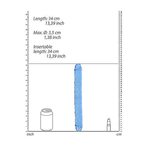 Crystal Clear 13 Inches Realistic Double Dong by Shots Toys - Double Ender