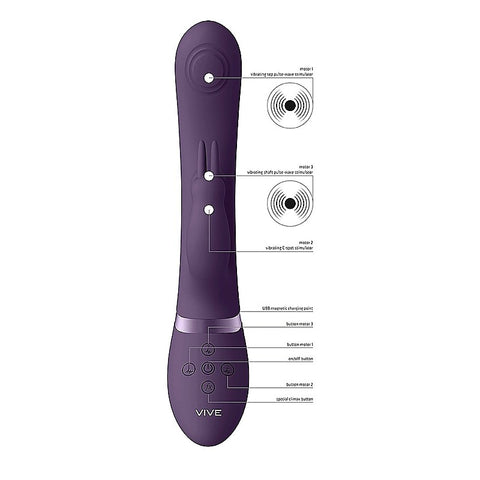 May Rechargeable Silicone Dual Pulse Wave Rabbit Vibe - Rabbit Vibrators