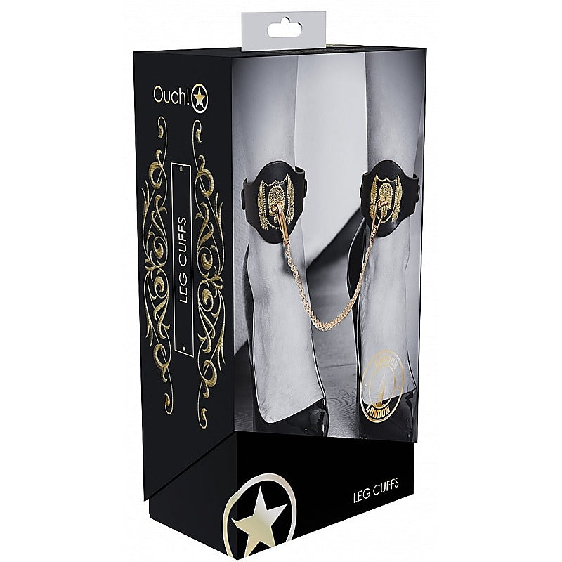 Ouch! London Collection Bondage Leg Cuffs by Shots Toys - Cuffs And Restraints