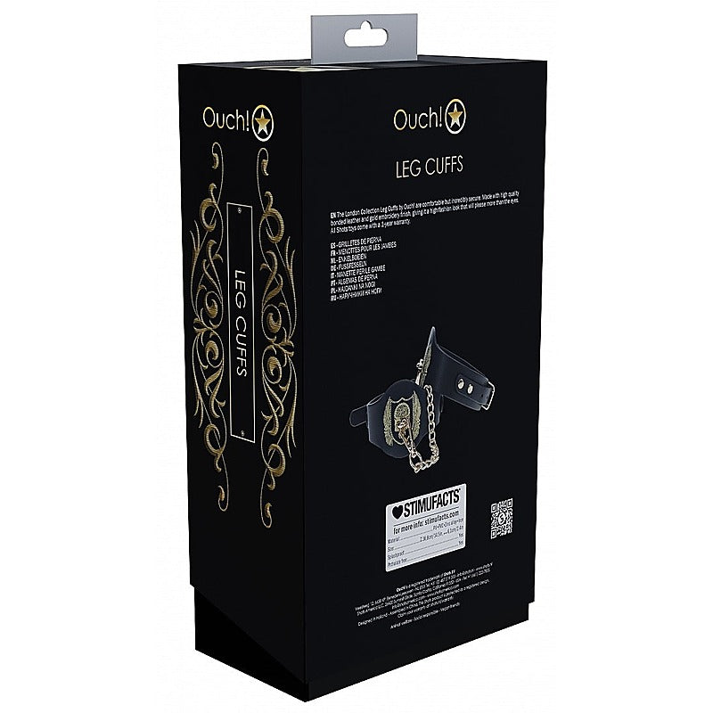Ouch! London Collection Bondage Leg Cuffs by Shots Toys - Cuffs And Restraints