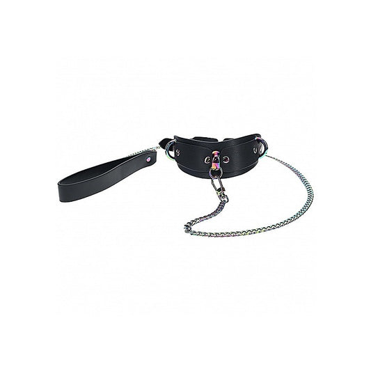Ouch! Venice Collection BDSM Collar with Leash by Shots Toys - Collars and Leads