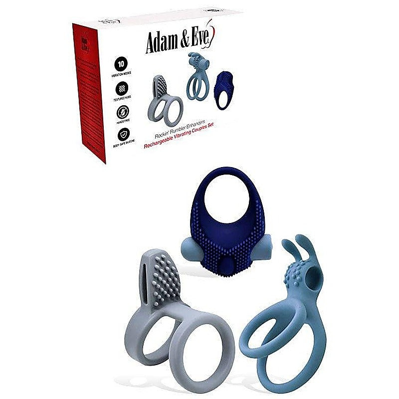 ROCKIN RUMBLER Erection Enhancers Set by Adam & Eve - Cock Ring Sets