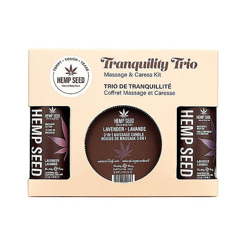 Hemp Seed Tranquility Trio Scented Massage & Caress Kit - Massage Oils and Lubricants