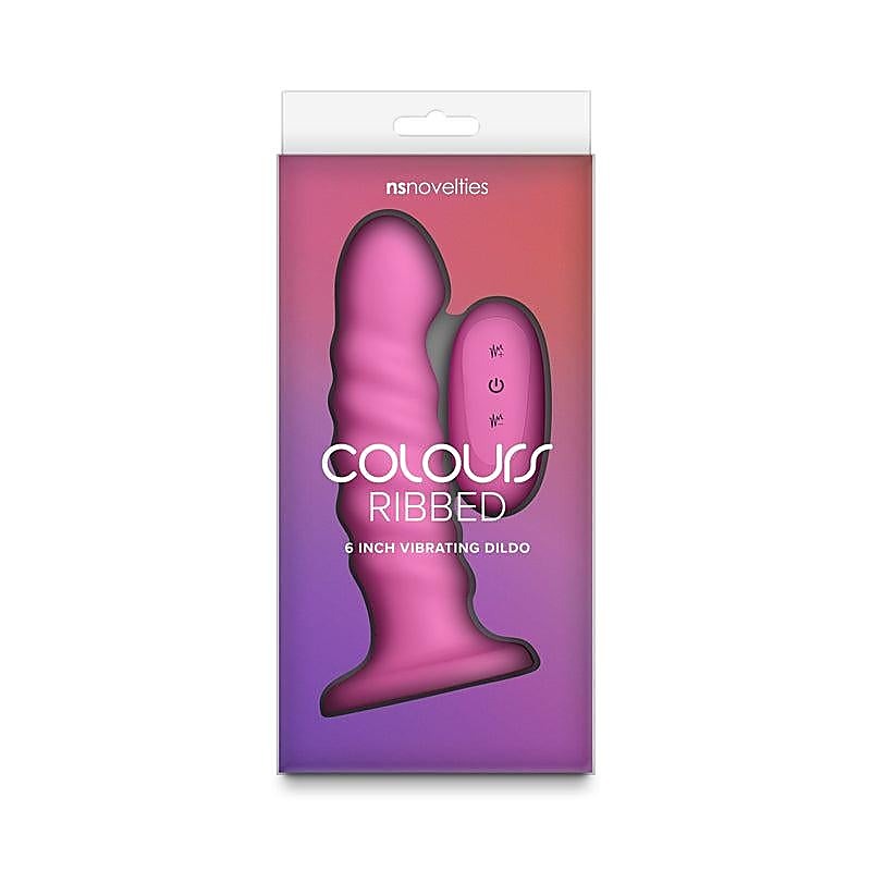 Colours Ribbed 6 Inch Vibrating Silicone Dildo - Vibrating Dildos