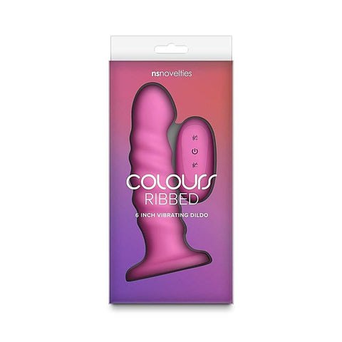 Colours Ribbed 6 Inch Vibrating Silicone Dildo - Vibrating Dildos