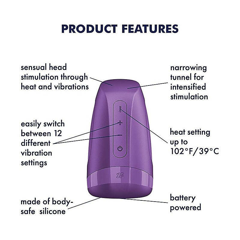 Satisfyer Men Heat Vibration Male Masturbator by Satisfyer - Masturbators and Strokers
