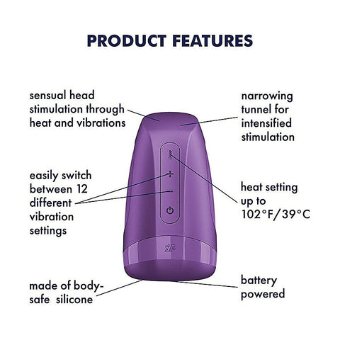 Satisfyer Men Heat Vibration Male Masturbator by Satisfyer - Masturbators and Strokers