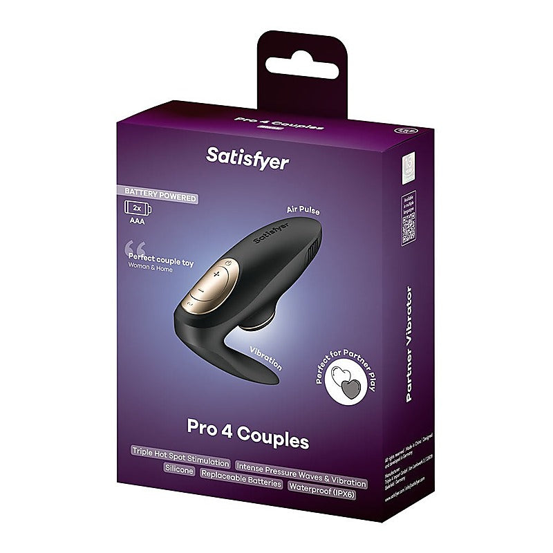Satisfyer Pro 4 Battery Series U-Shaped Couples Vibrator - Clit Ticklers and Pulsators