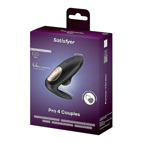 Satisfyer Pro 4 Battery Series U-Shaped Couples Vibrator - Clit Ticklers and Pulsators