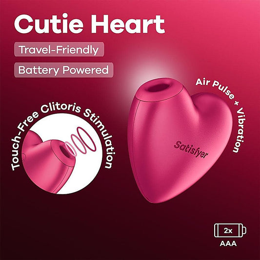 Cutie Heart Battery Operated Air Pulsation Stimulator - Clit Ticklers and Pulsators