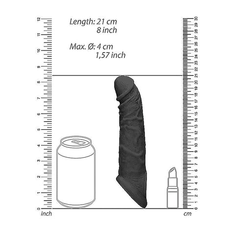 REALROCK 8 Inch Realistic Penis Extender with Cock Rings - Penis Sleeves and Extenders