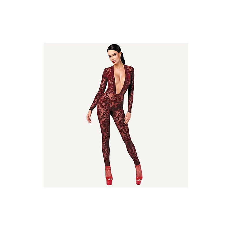 Kink Royal V Neck Womens Catsuit by Noir Handmade - Teddies and Bodysuits