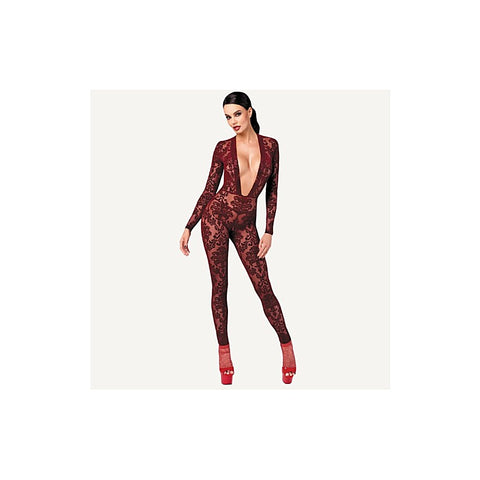 Kink Royal V Neck Womens Catsuit by Noir Handmade - Teddies and Bodysuits