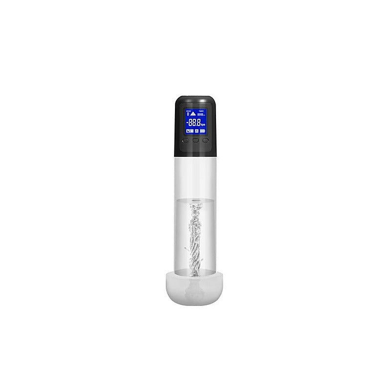 Smart Rechargeable LCD Penis Pump With Sleeve by Shots Toys - Penis Pumps And Stretchers
