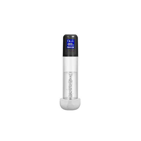 Smart Rechargeable LCD Penis Pump With Sleeve by Shots Toys - Penis Pumps And Stretchers