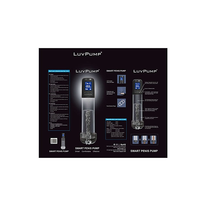 Smart Rechargeable LCD Penis Pump With Sleeve by Shots Toys - Penis Pumps And Stretchers