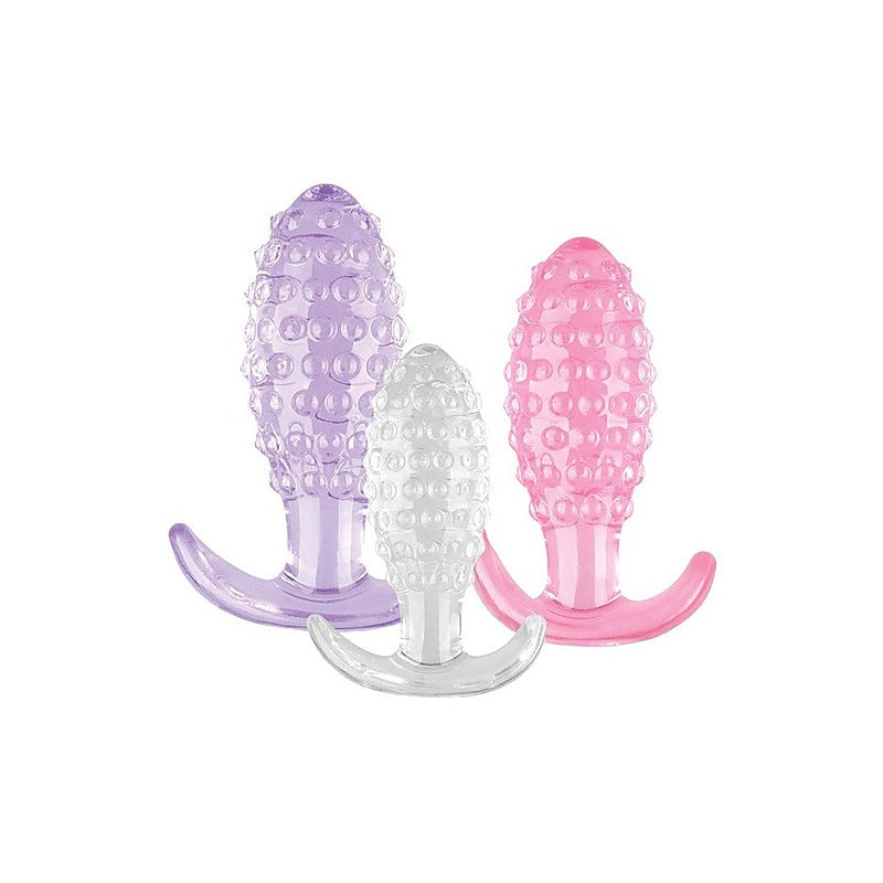 Crystal Ballers 3 Piece Silicone Anal Plug Set - Butt Plugs