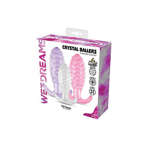 Crystal Ballers 3 Piece Silicone Anal Plug Set - Butt Plugs