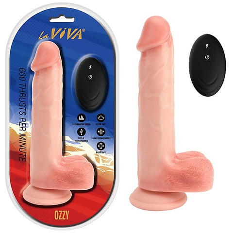 La Viva Ozzy Remote Control Rechargeable Realistic Dildo - Vibrating Dildos