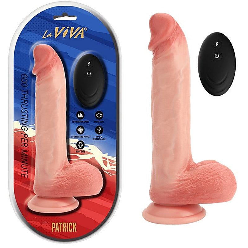 La Viva Patrick Remote Control Rechargeable Realistic Dong - Vibrating Dildos