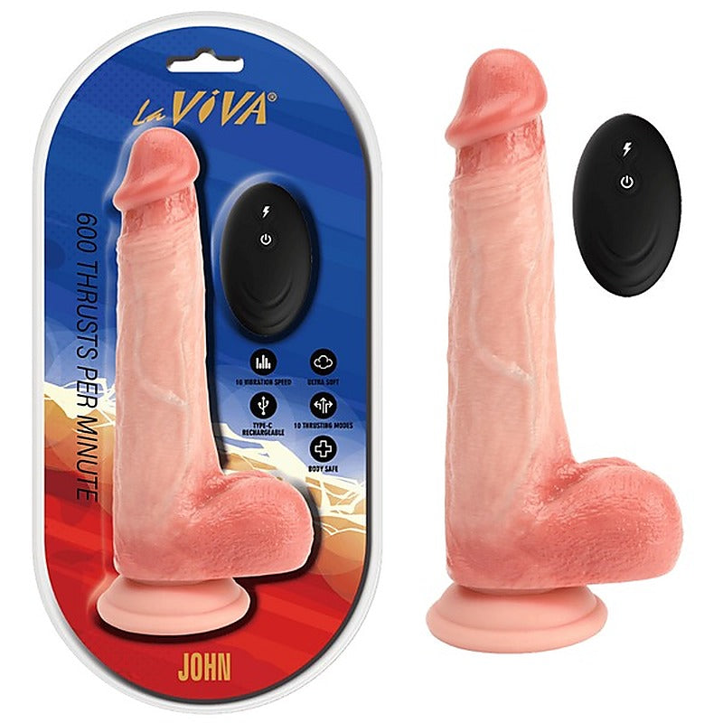 La Viva John Remote Control Rechargeable Realistic Dildo - Vibrating Dildos