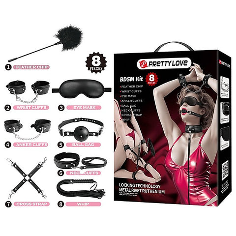 Baile 8-Piece Bondage Play Adult Toys Set - Bondage Kits