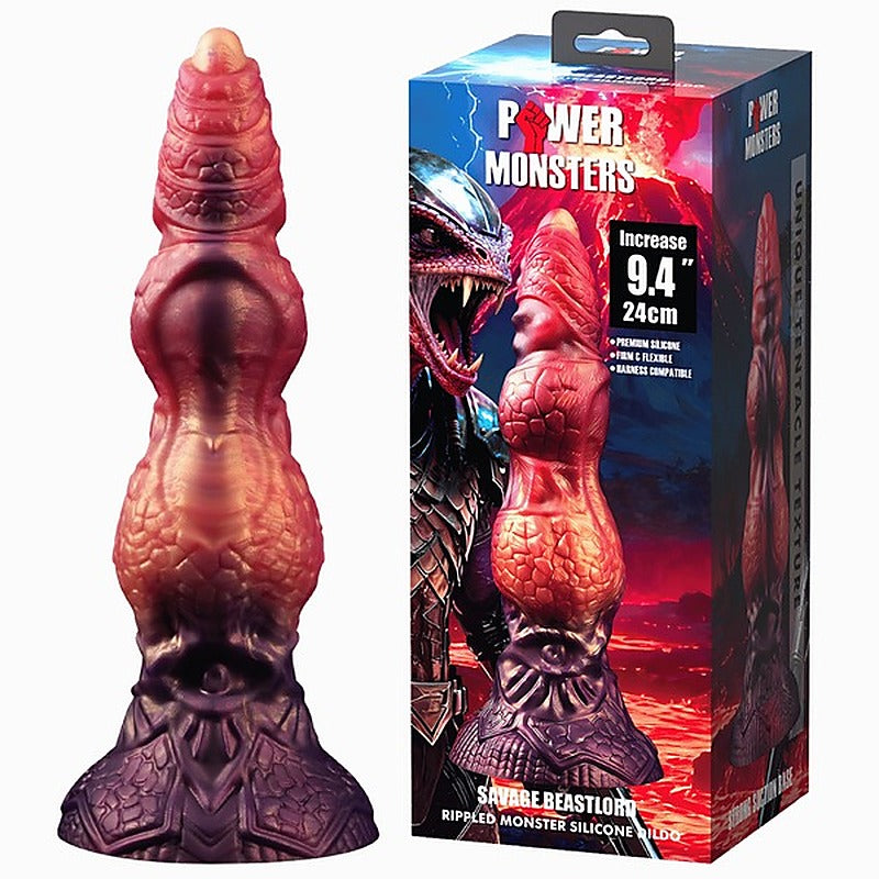 Baile Savage Beastlord 9.4 Inch Rippled Silicone Dildo - Realistic Dildos
