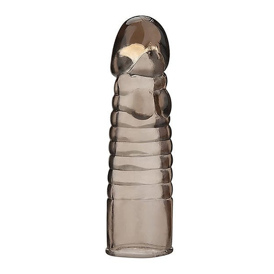 Blue Line 6 Inch Ribbed Realistic Penis Extension Sleeve - Penis Sleeves and Extenders