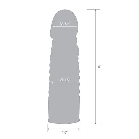 Blue Line 6 Inch Ribbed Realistic Penis Extension Sleeve - Penis Sleeves and Extenders