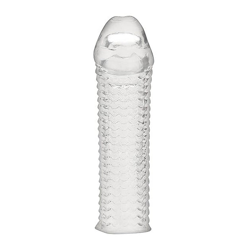 Blue Line 6.5 Inch Clear Textured Penis Enhancing Sleeve - Penis Sleeves and Extenders