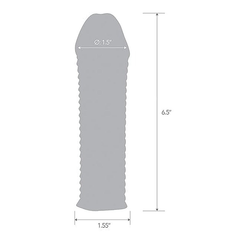 Blue Line 6.5 Inch Clear Textured Penis Enhancing Sleeve - Penis Sleeves and Extenders