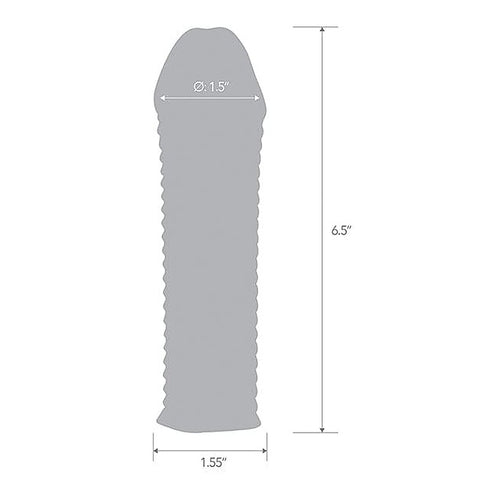 Blue Line 6.5 Inch Clear Textured Penis Enhancing Sleeve - Penis Sleeves and Extenders