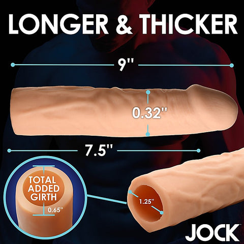 JOCK Extra Long 1.5 Inch Penis Extension Sleeve - Penis Sleeves and Extenders