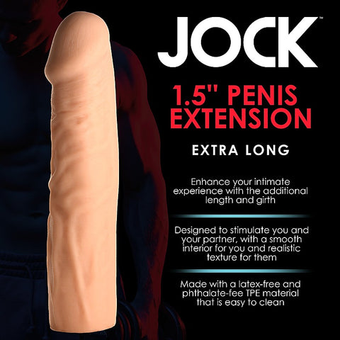 JOCK Extra Long 1.5 Inch Penis Extension Sleeve - Penis Sleeves and Extenders