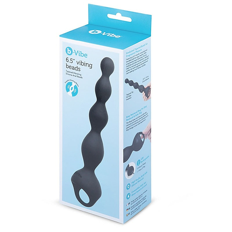 b-Vibe 6.5 Inch Vibing Tapered Silicone Anal Beads - Anal Beads and Balls