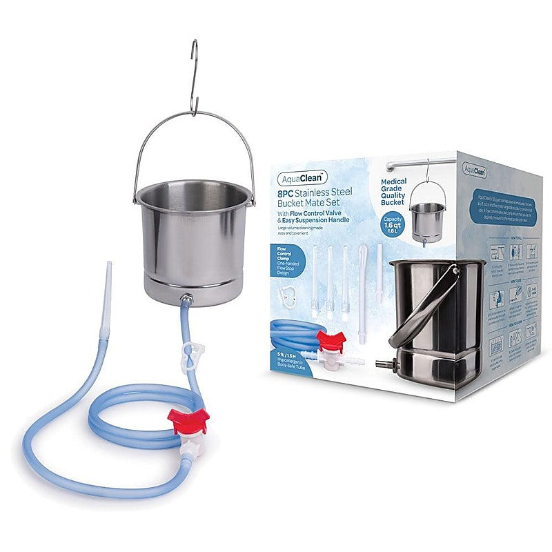 Xgen AquaClean 8PC Stainless Steel Bucket Mate Set - Enemas and Douches