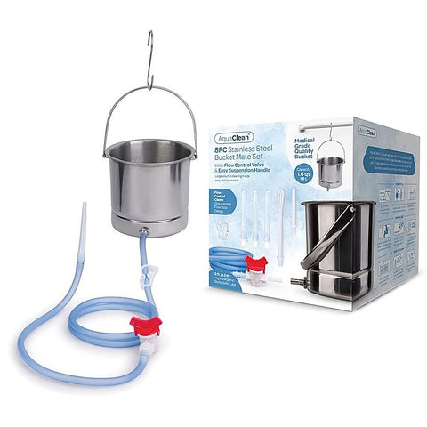 Xgen AquaClean 8PC Stainless Steel Bucket Mate Set - Enemas and Douches