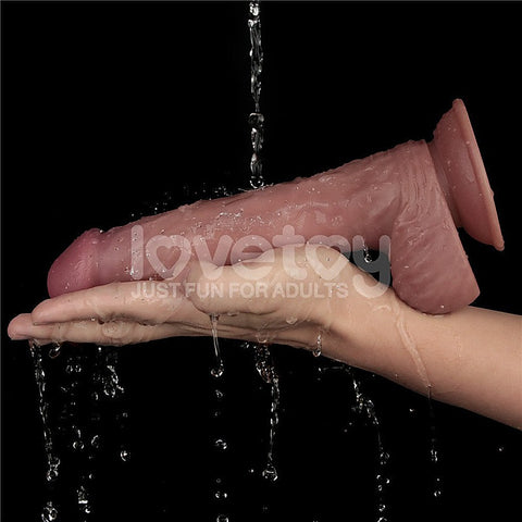 Dual Density 9 Inch Vibrating Realistic Power Cock - Vibrating Dildos