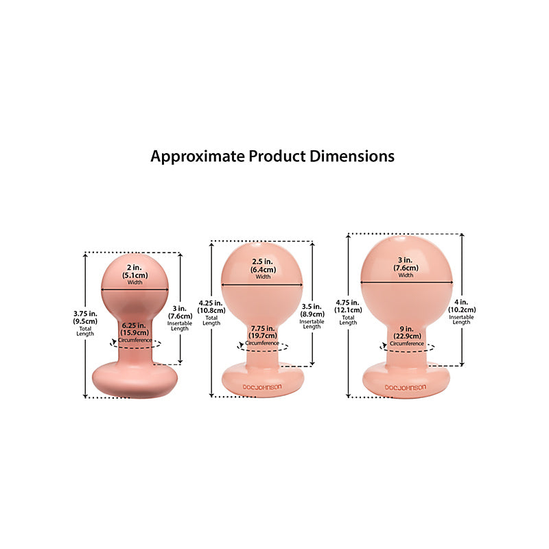 The Classic Round 3 Piece Butt Plug Set by Doc Johnson - Butt Plugs