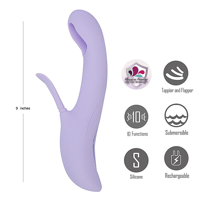 CHARLI USB Rechargeable Flapping & Tapping Rabbit Vibe - Rabbit Vibrators