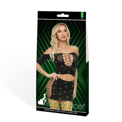 LAPDANCE Diamond Crop Top & Skirt Set by Xgen Products - Fancy Dress Ups