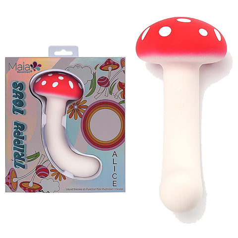 ALICE USB Rechargeable Dual Vibrating Mushroom Vibe - Personal Massagers