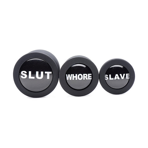Dirty Words 3 Piece Anal Plug Set by XR Brands - Butt Plugs