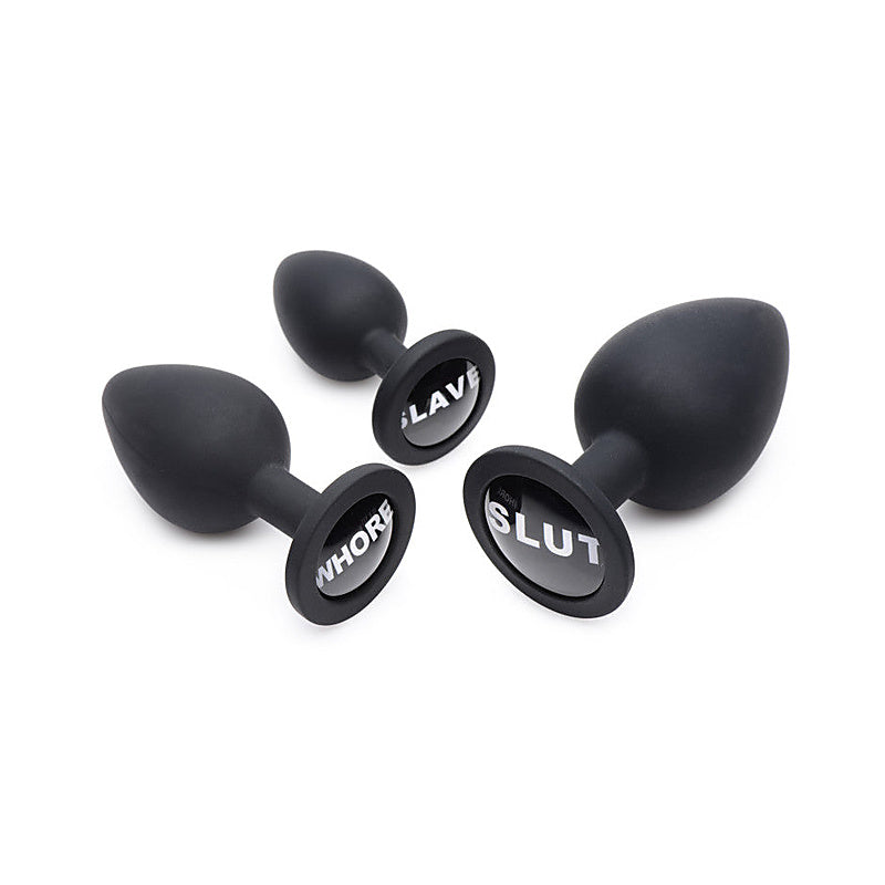 Dirty Words 3 Piece Anal Plug Set by XR Brands - Butt Plugs