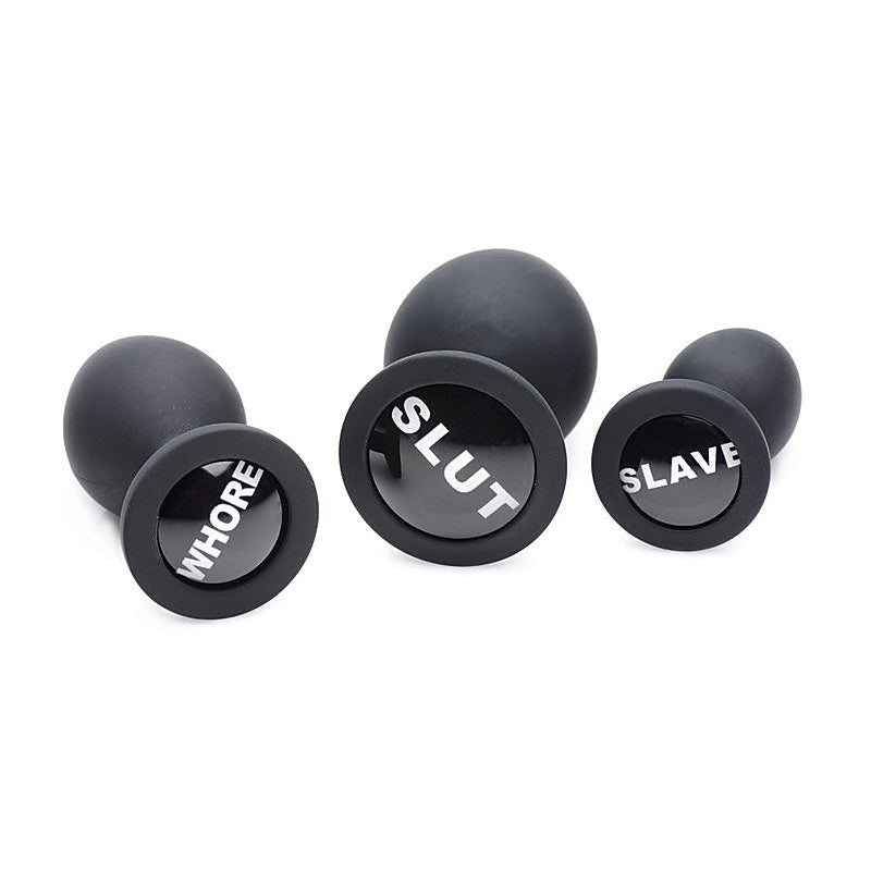 Dirty Words 3 Piece Anal Plug Set by XR Brands - Butt Plugs