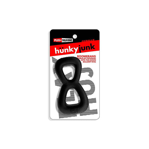 Boomerang Double Cockring Ball Stretcher by Hunkyjunk - Ball Stretchers and Crushers